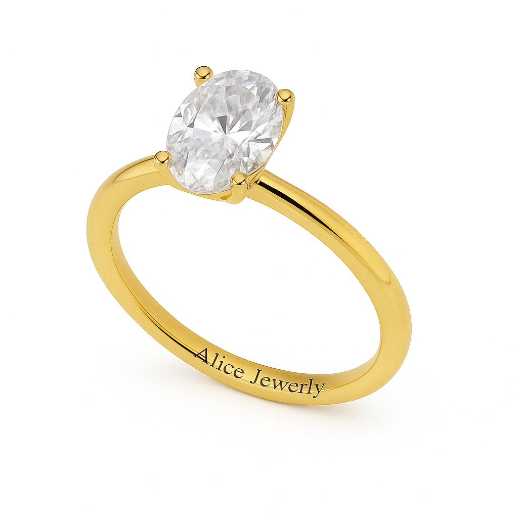 טבעת סוליטר אלגנטית | משובצת זירקון | זהב לבן 14 קראט | דגם נועה