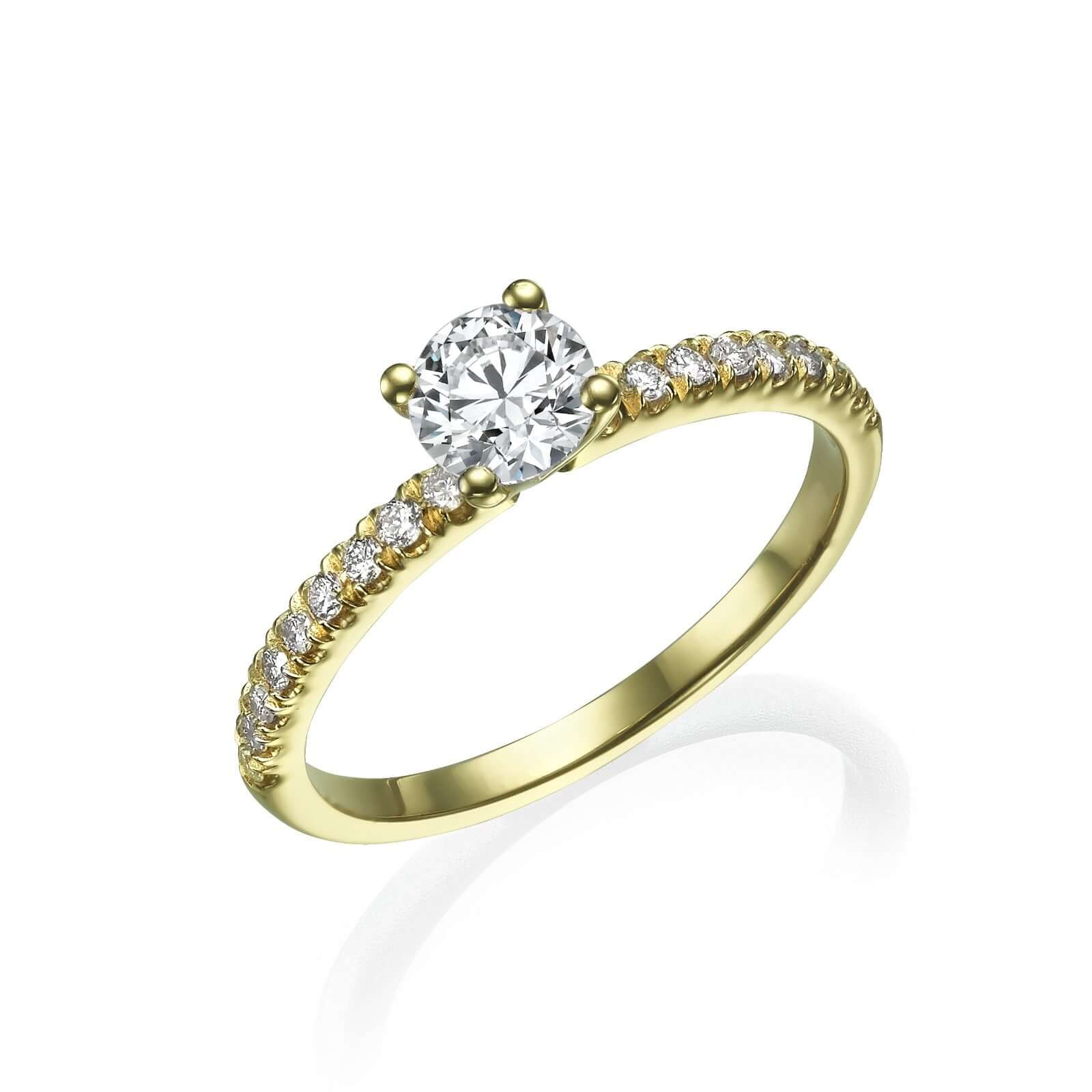 טבעת יהלום 14K מרהיבה ומנצנצת  