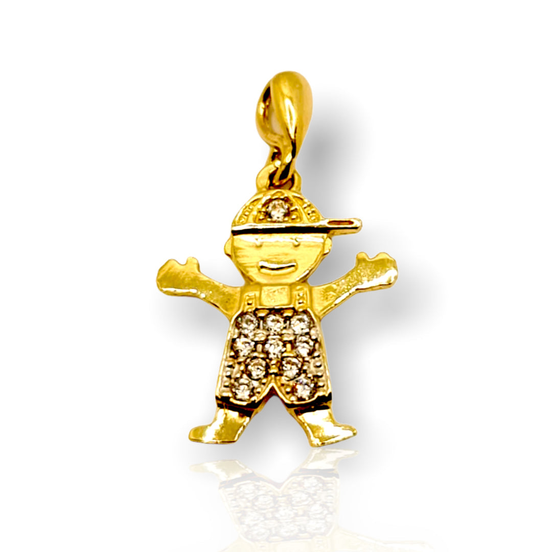 תליון ילד - בן  משובץ